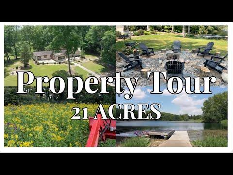 21 ACRE PROPERTY TOUR| “Tennis court”, 13,000 sq ft garden, a private lake and MORE